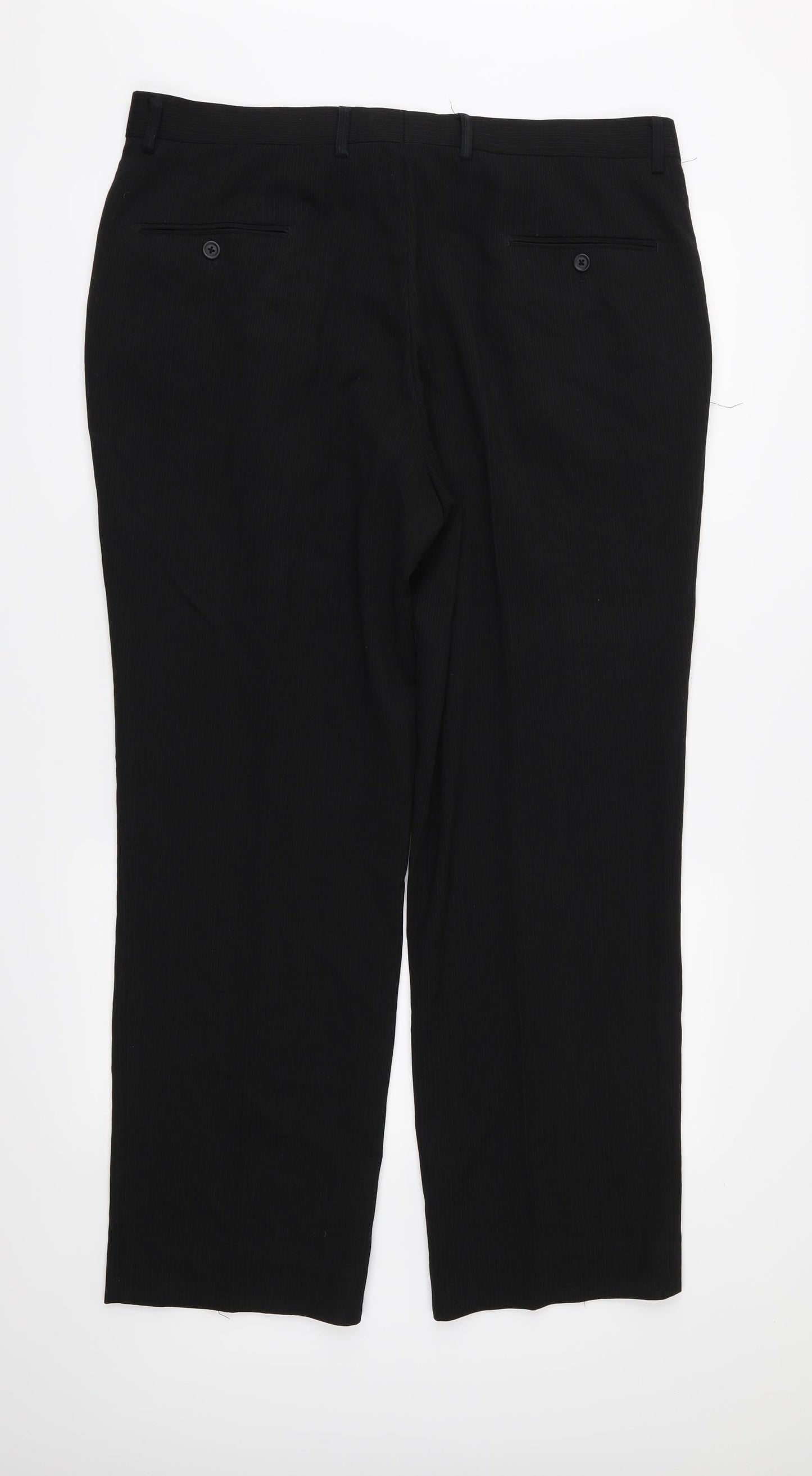 NEXT Mens Black Striped  Trousers  Size 38 L30 in