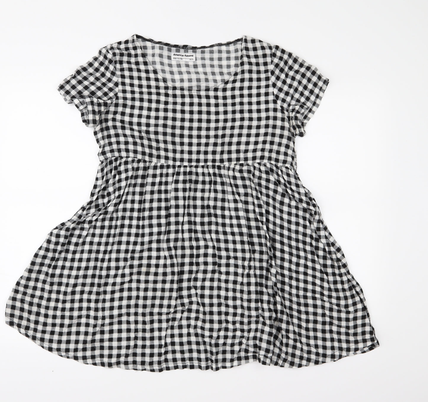 American Apparel Womens Black Check  Fit & Flare  Size S