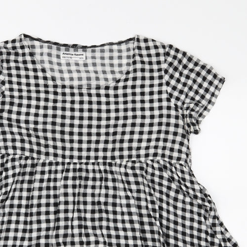 American Apparel Womens Black Check  Fit & Flare  Size S