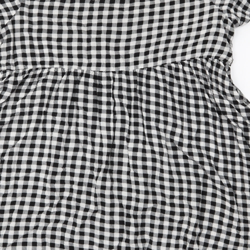 American Apparel Womens Black Check  Fit & Flare  Size S