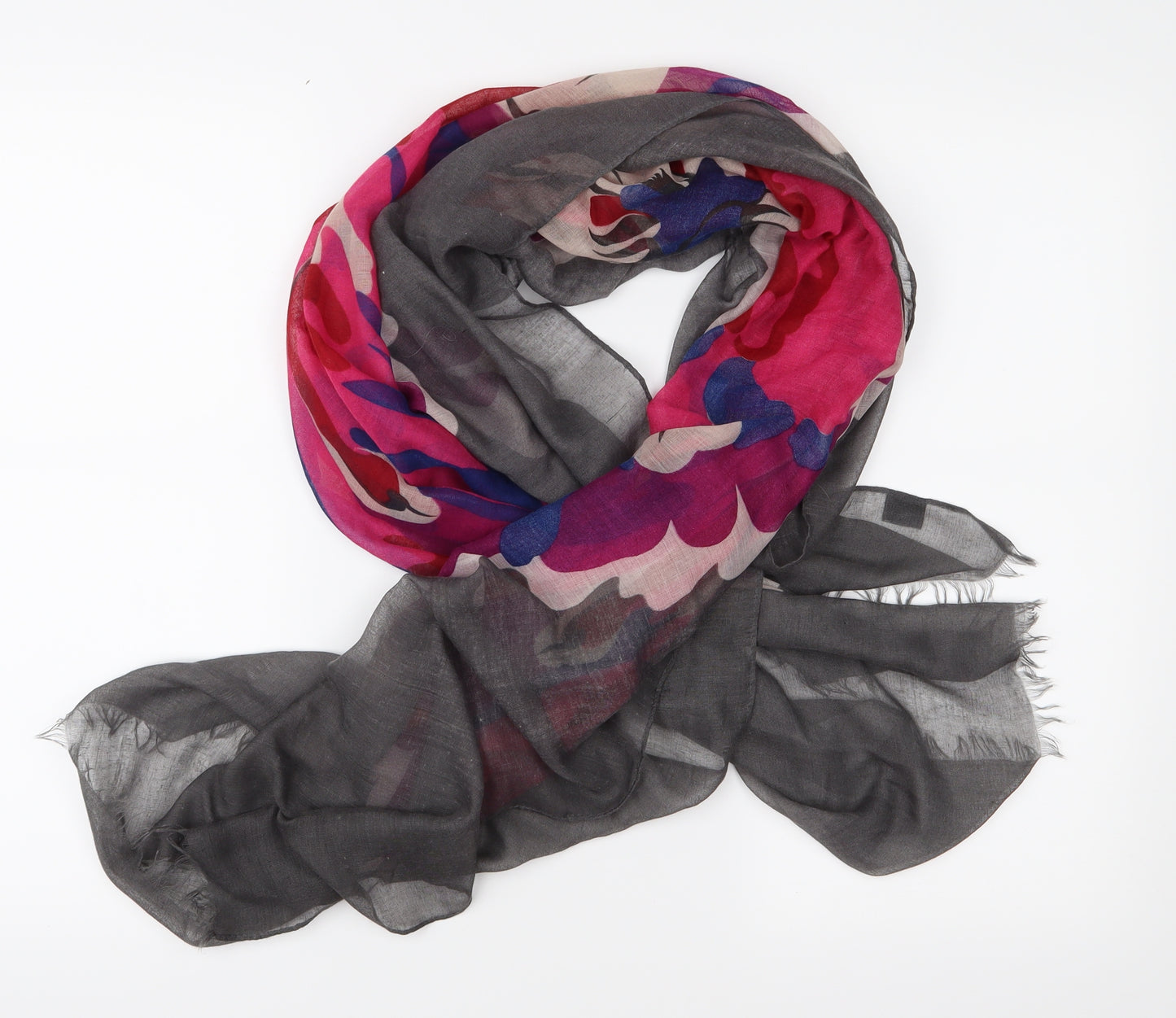 Preworn Womens Grey Floral   Shawl/Wrap