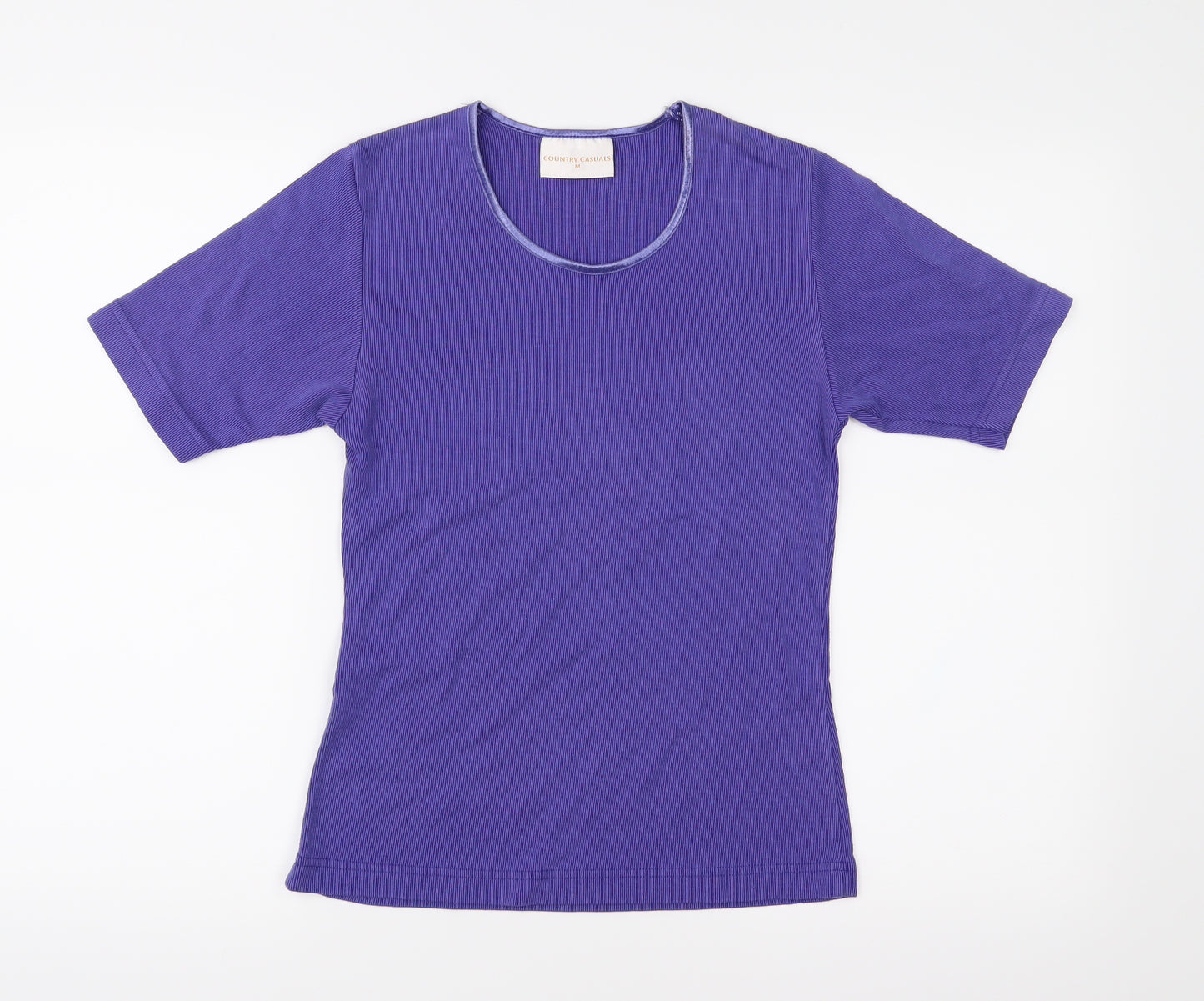 Country Casuals Womens Purple  Jersey Basic T-Shirt Size M