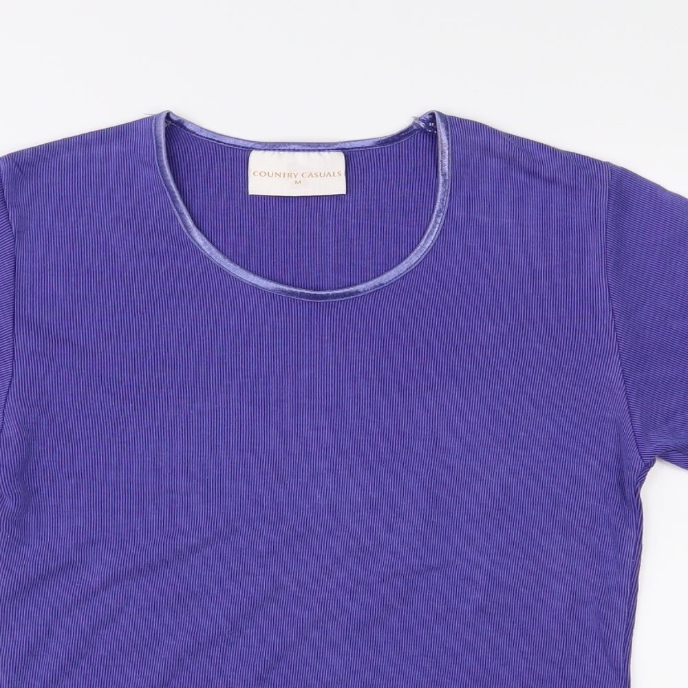 Country Casuals Womens Purple  Jersey Basic T-Shirt Size M