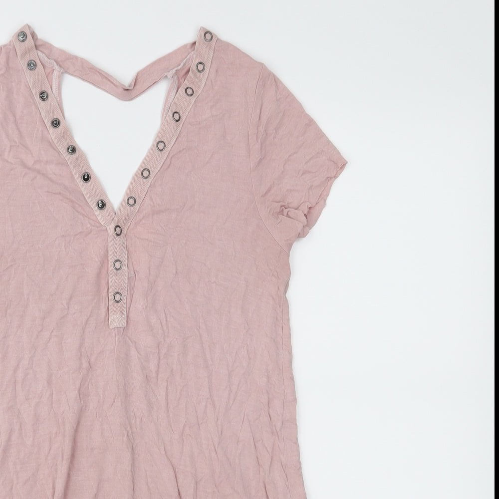 American Eagle Outfitters Womens Pink  Jersey Basic T-Shirt Size XS