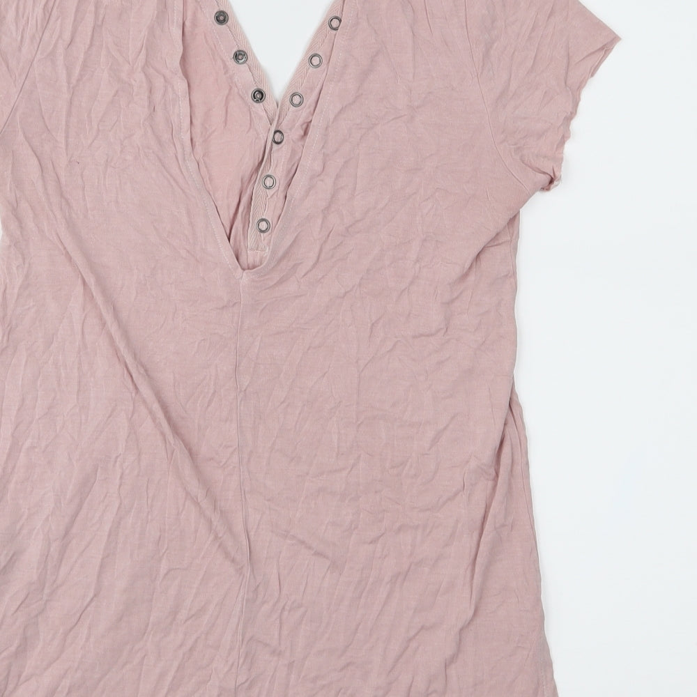 American Eagle Outfitters Womens Pink  Jersey Basic T-Shirt Size XS