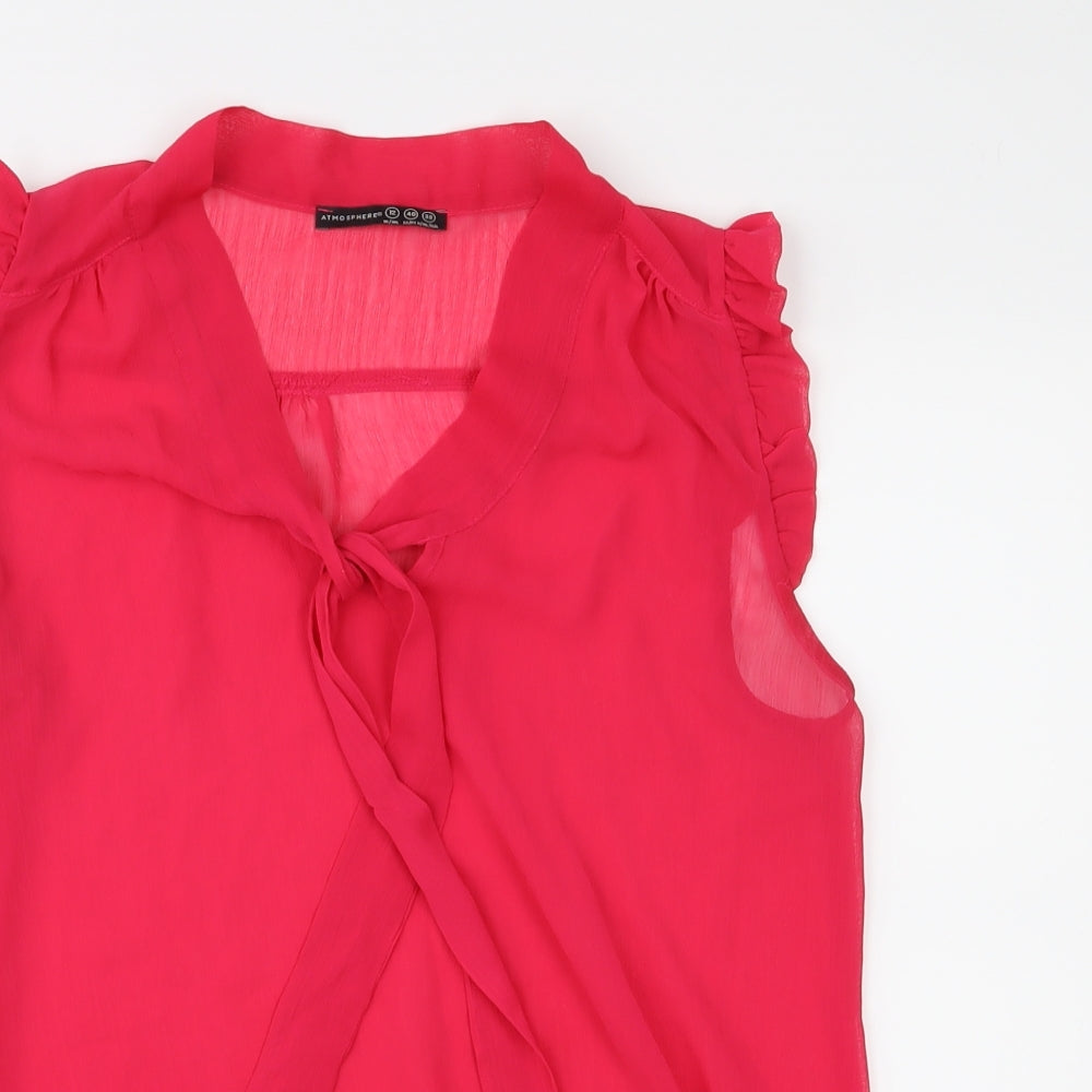 Atmosphere Womens Pink  Chiffon Basic Blouse Size 12