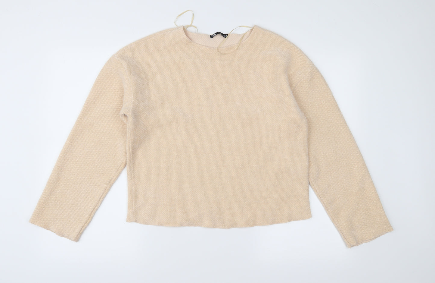 Zara Womens Beige  Fleece Pullover Jumper Size S