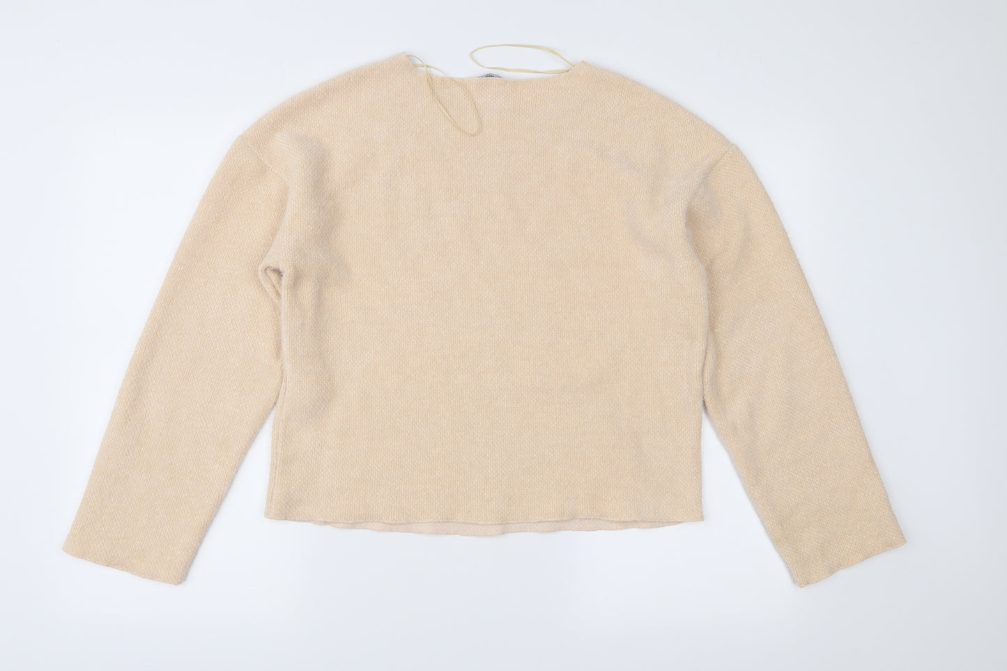 Zara Womens Beige  Fleece Pullover Jumper Size S