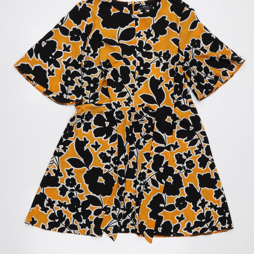Papaya Womens Yellow Floral  Fit & Flare  Size 16