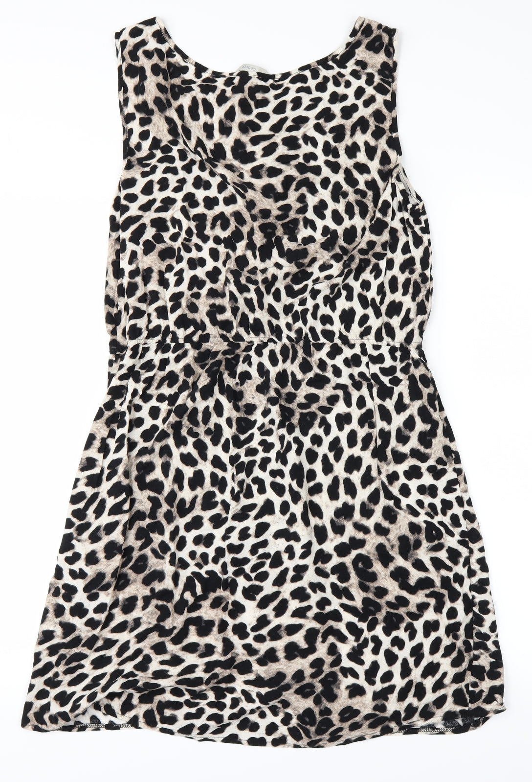 George Womens Black Animal Print  A-Line  Size 12  - leopard Print