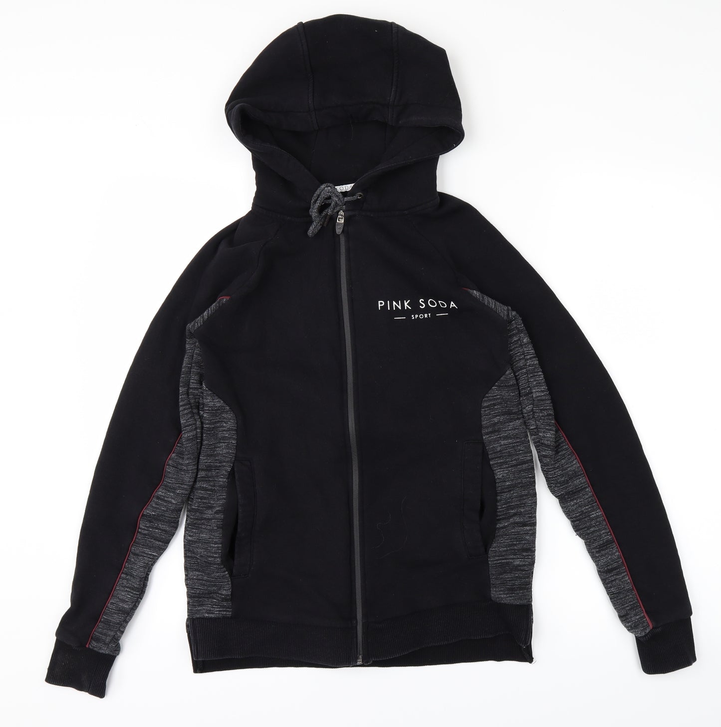 Pink Soda Womens Black   Full Zip Hoodie Size 4