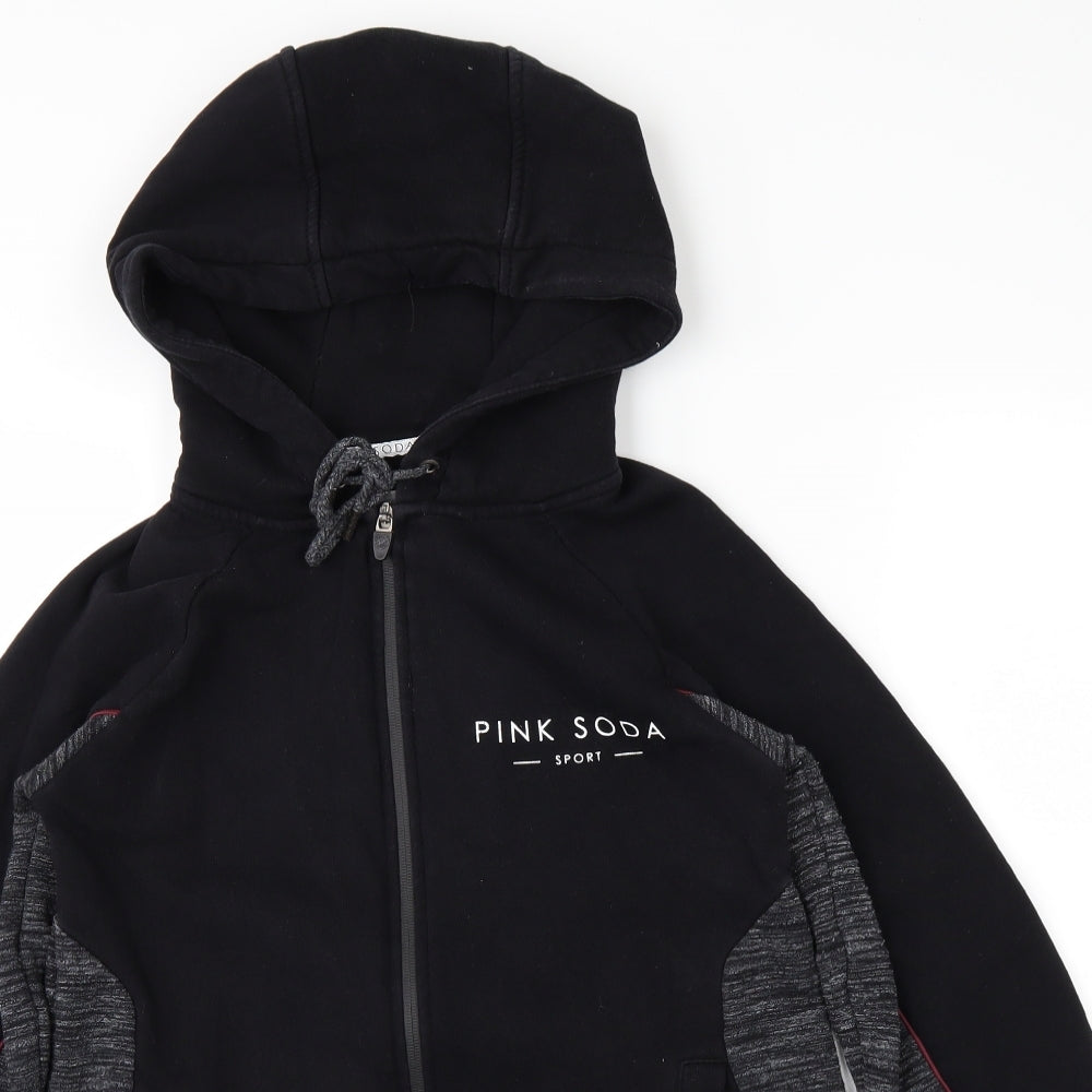 Pink Soda Womens Black   Full Zip Hoodie Size 4