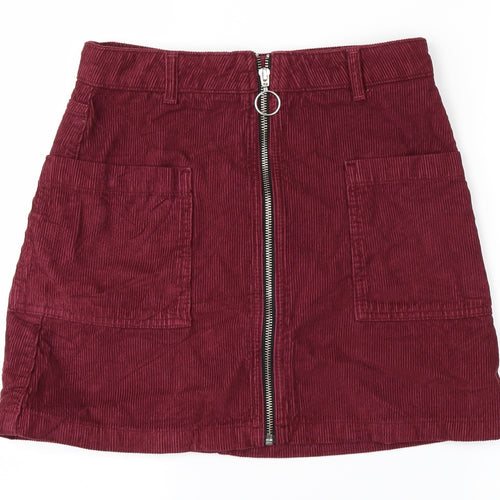 Topshop Womens Purple   A-Line Skirt Size 8