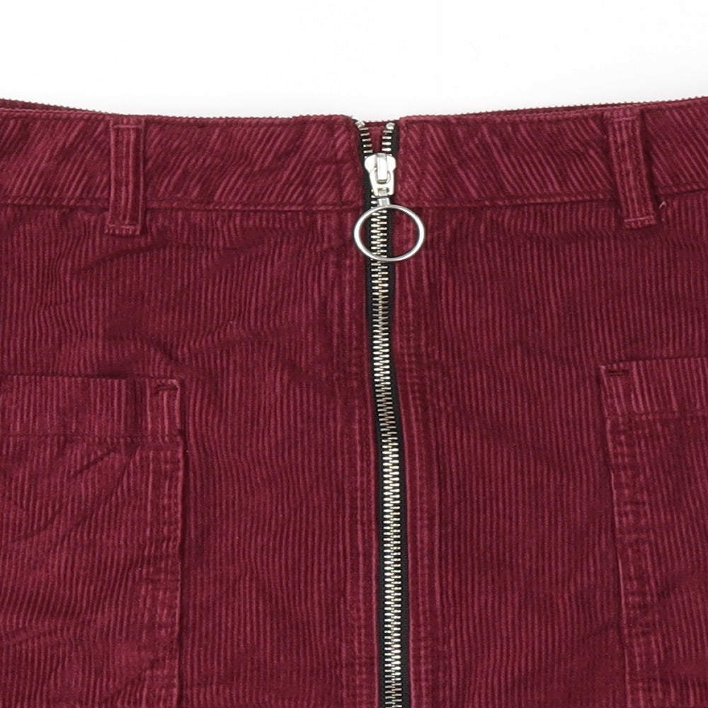 Topshop Womens Purple   A-Line Skirt Size 8