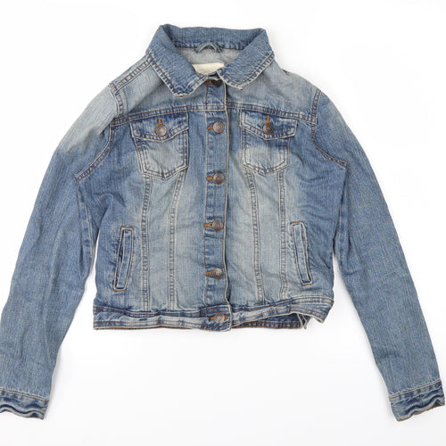 DenimCo Womens Blue  Denim Bomber Jacket Jacket Size 8