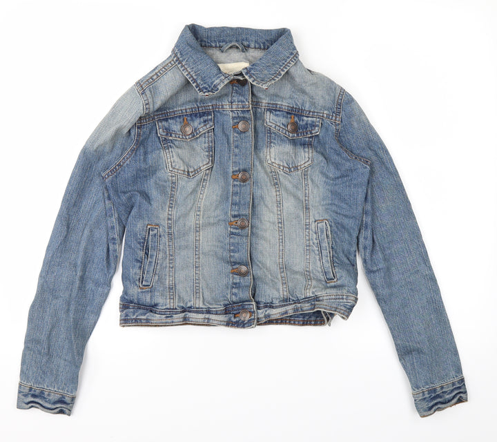 DenimCo Womens Blue  Denim Bomber Jacket Jacket Size 8