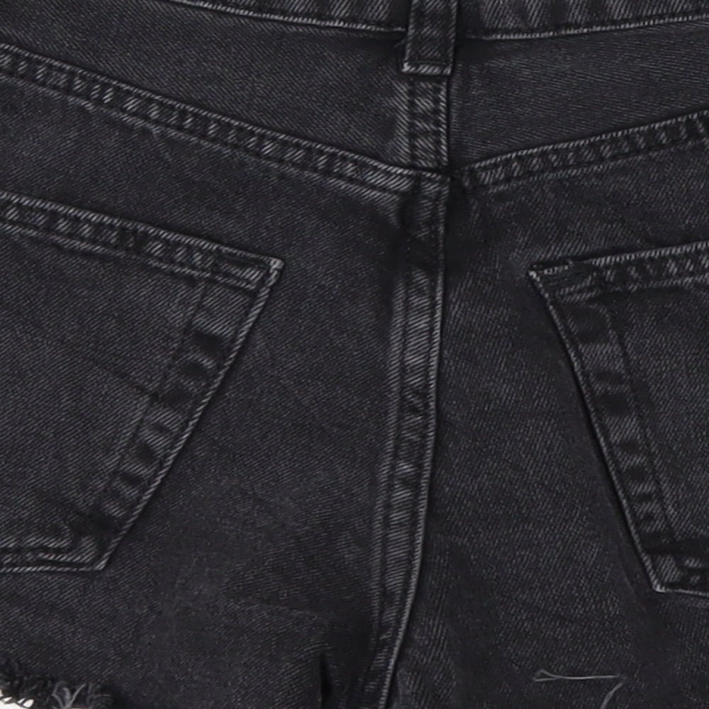 Topshop Womens Black  Denim Cut-Off Shorts Size 26