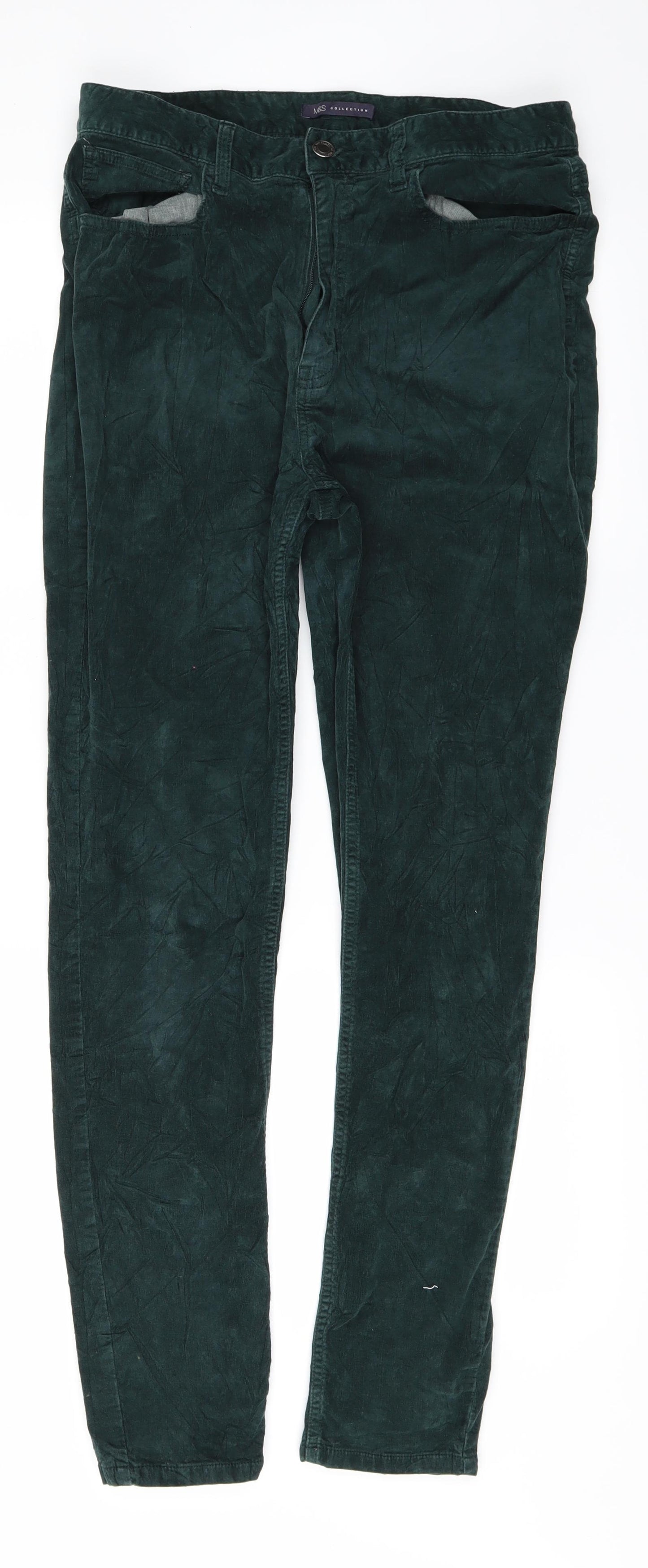 M&S Womens Green   Straight Jeans Size 12 L28 in