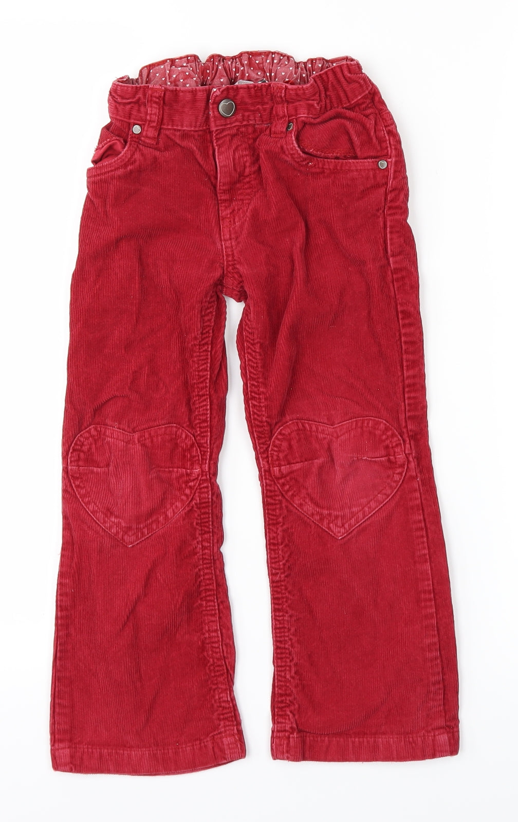 Balmain x H&M Girls Red   Straight Jeans Size 4-5 Years - love heart