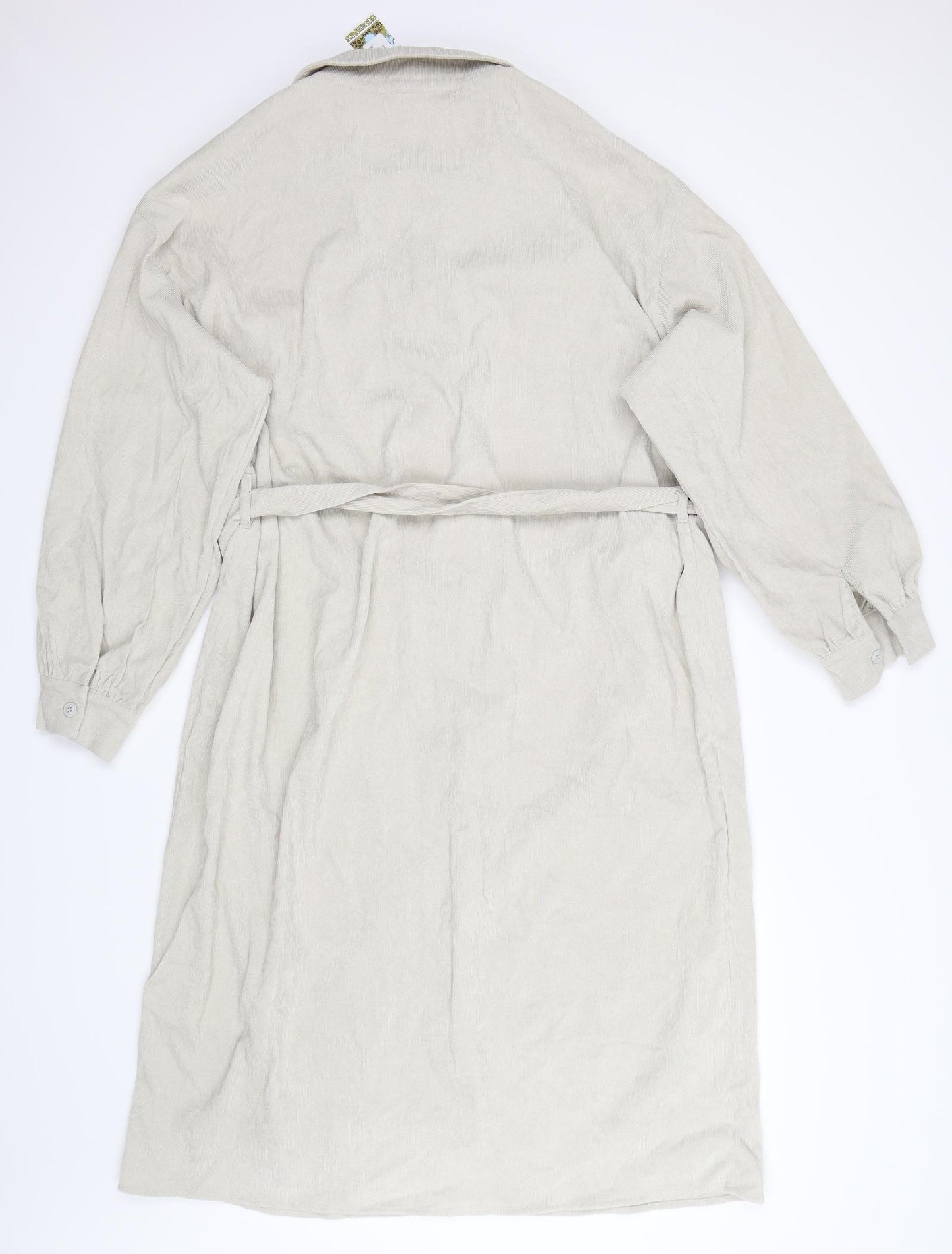 Boohoo Womens Beige   Shirt Dress  Size 16