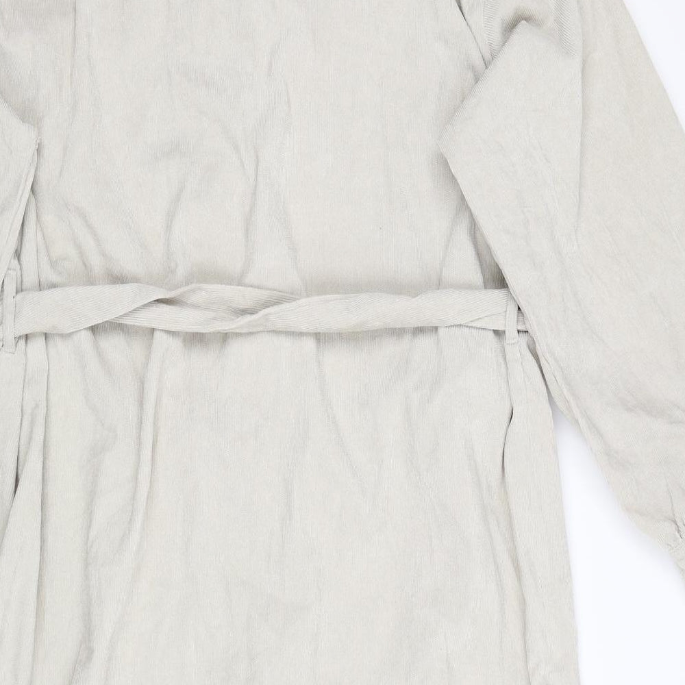 Boohoo Womens Beige   Shirt Dress  Size 16