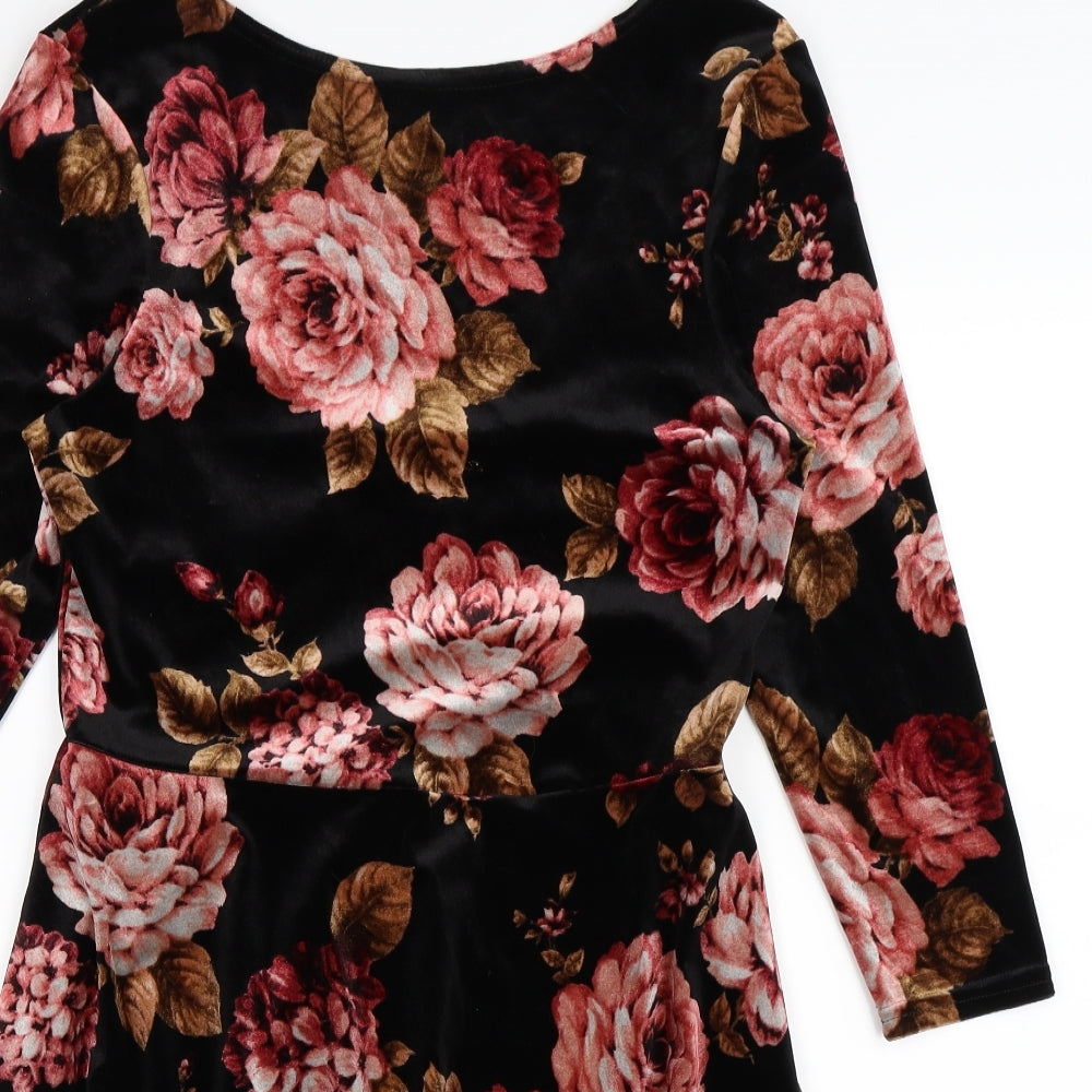 Newlook Womens Multicoloured Floral  Skater Dress  Size 14