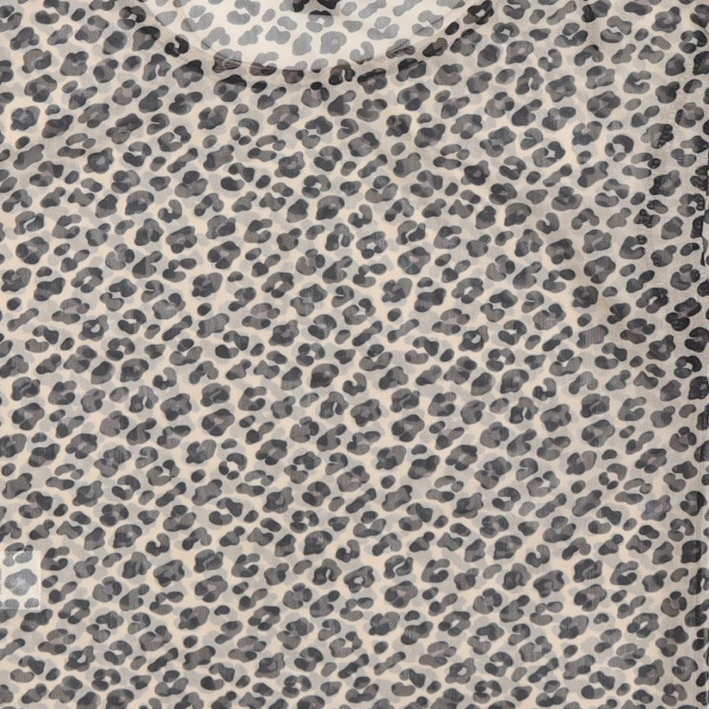 Primark Womens Brown Animal Print  Cropped T-Shirt Size 6