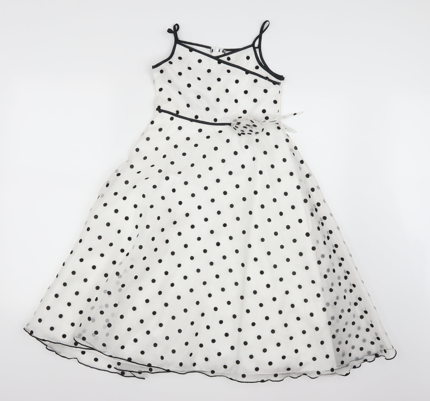 Ladybird Girls White Polka Dot  Trapeze & Swing  Size 8-9 Years