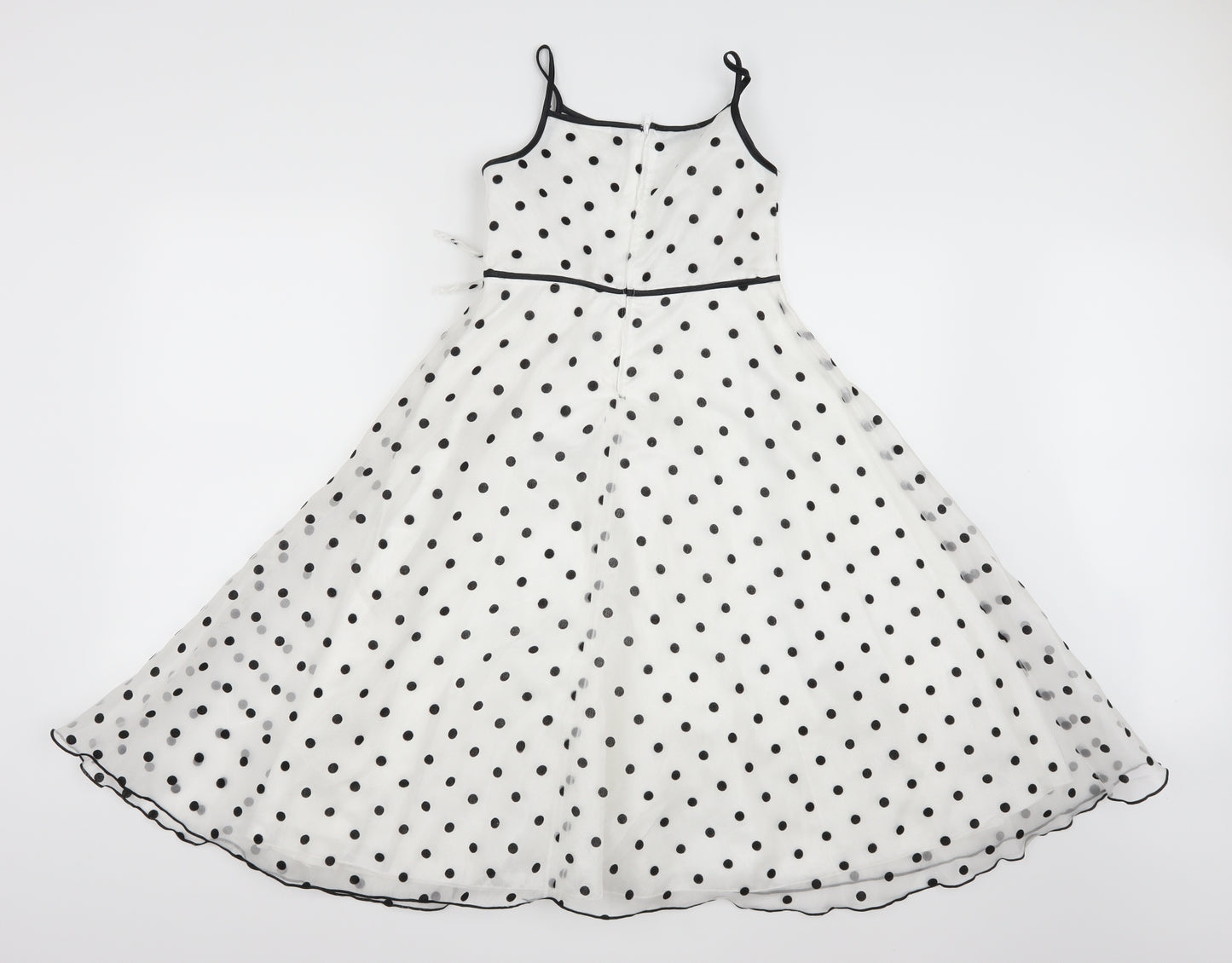 Ladybird Girls White Polka Dot  Trapeze & Swing  Size 8-9 Years