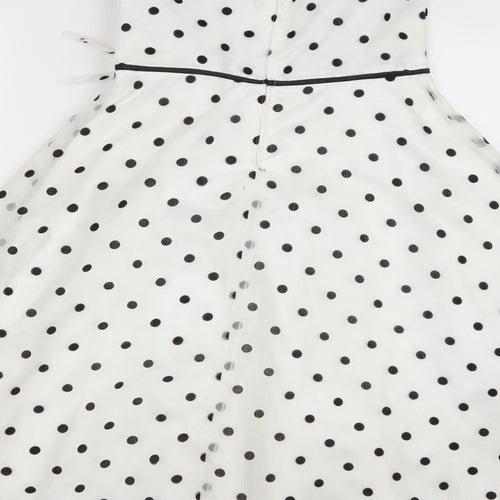 Ladybird Girls White Polka Dot  Trapeze & Swing  Size 8-9 Years