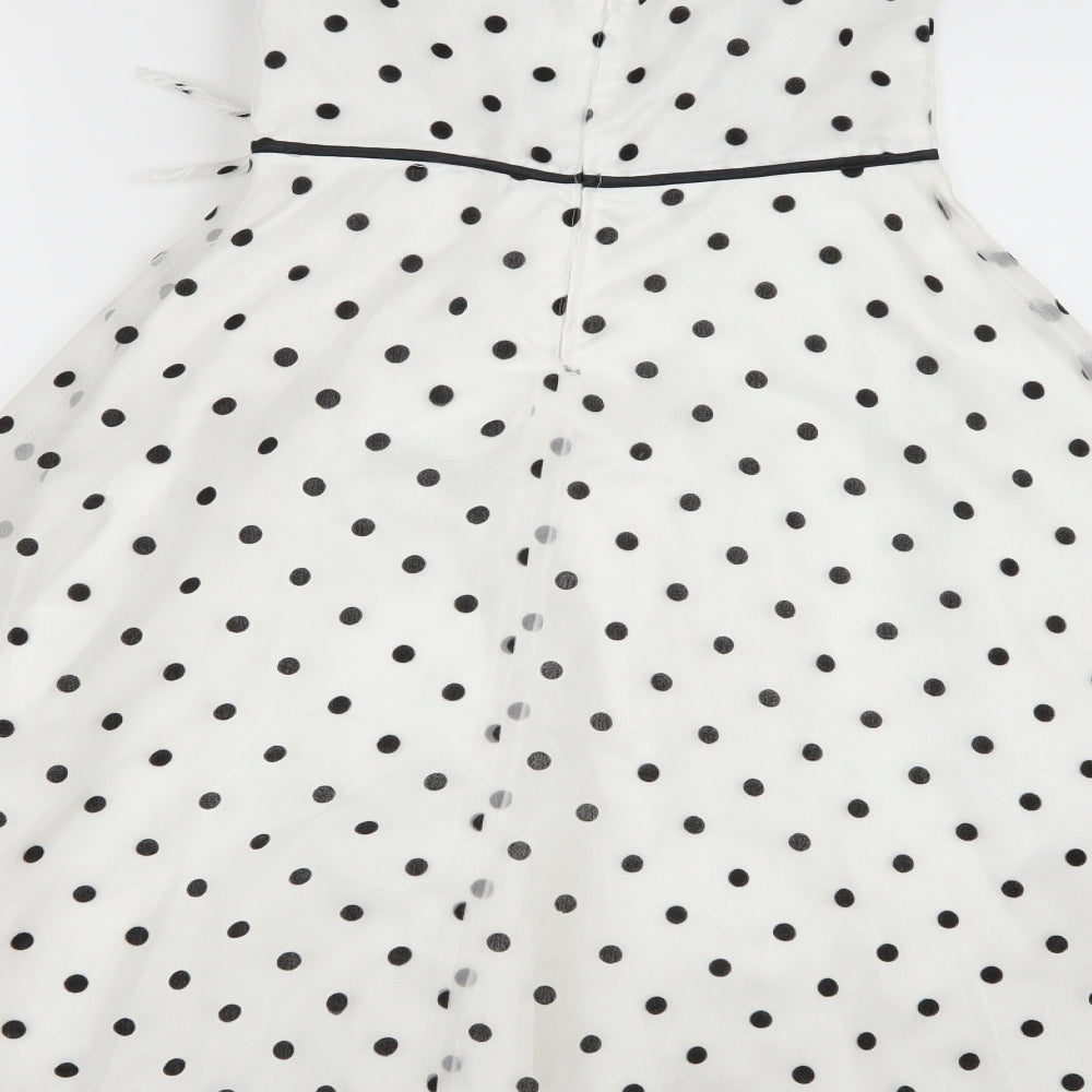 Ladybird Girls White Polka Dot  Trapeze & Swing  Size 8-9 Years