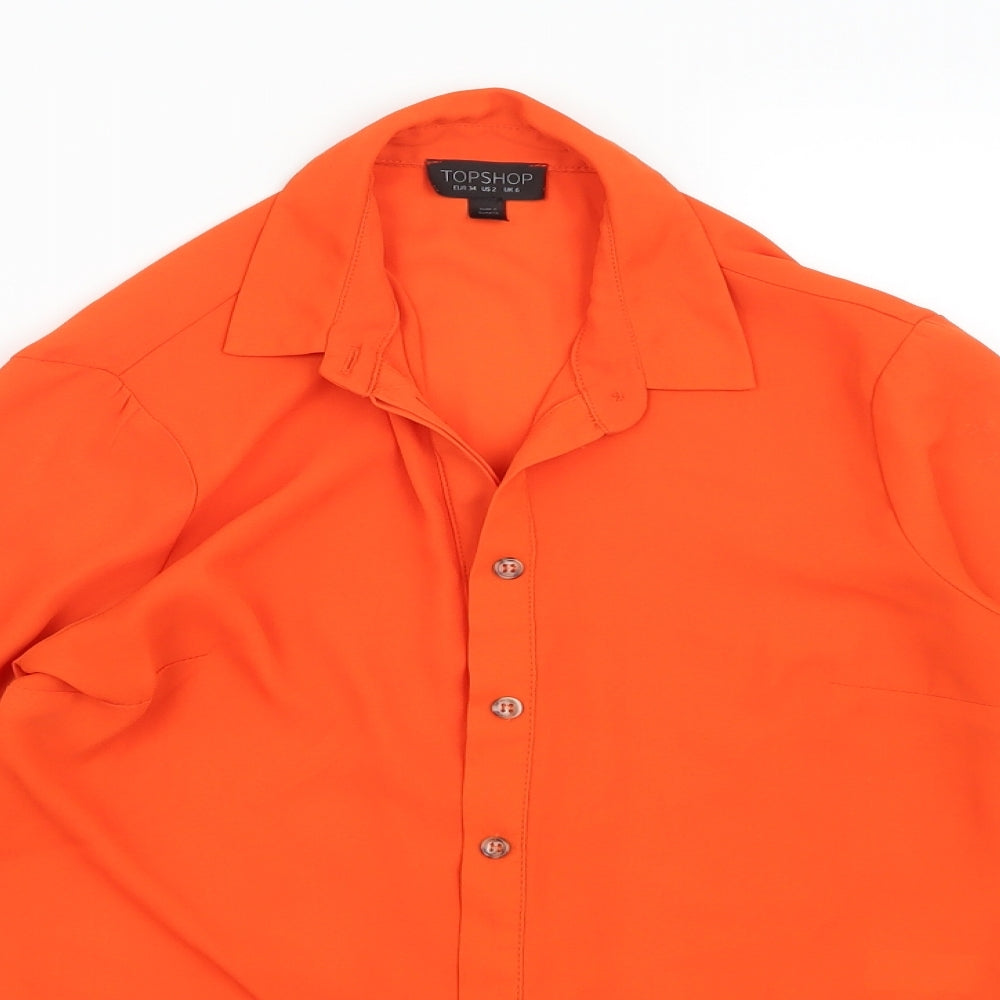 Topshop Womens Orange   Basic Blouse Size 6