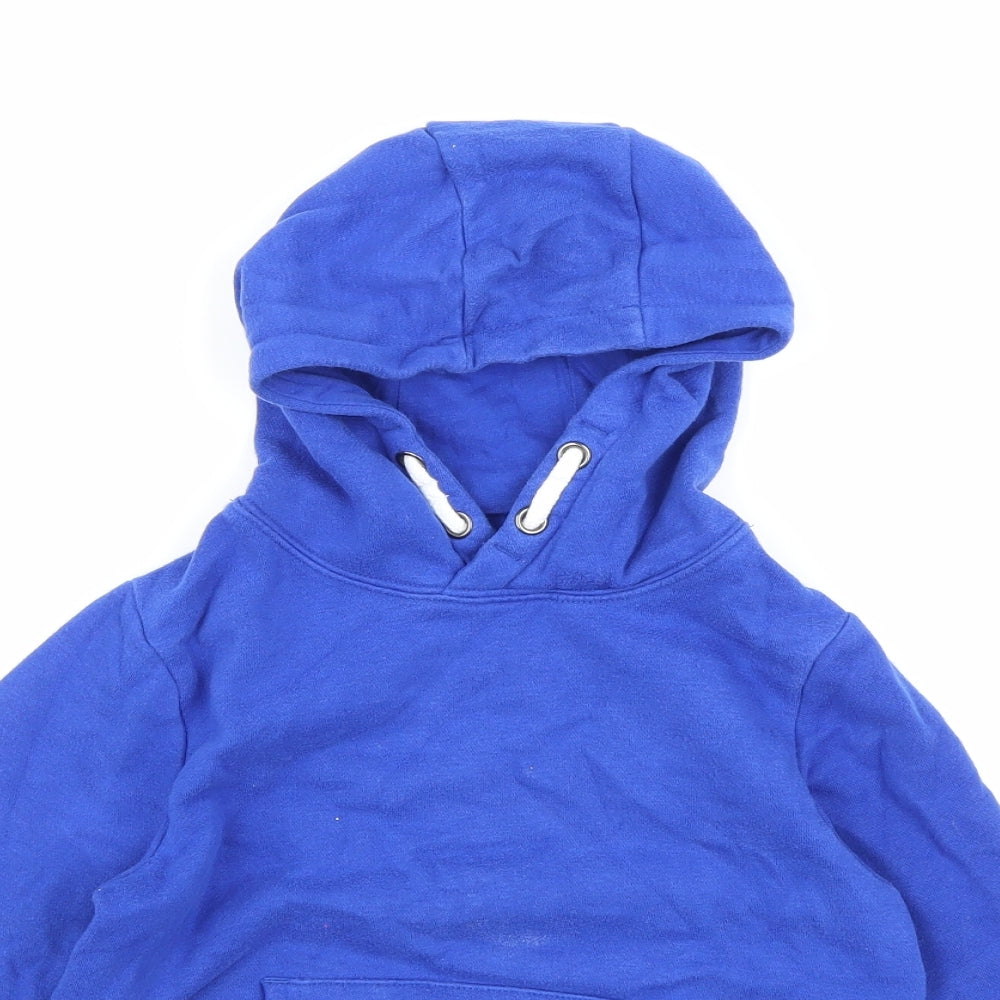Marks and Spencer Boys Blue  Jersey Pullover Hoodie Size 6-7 Years