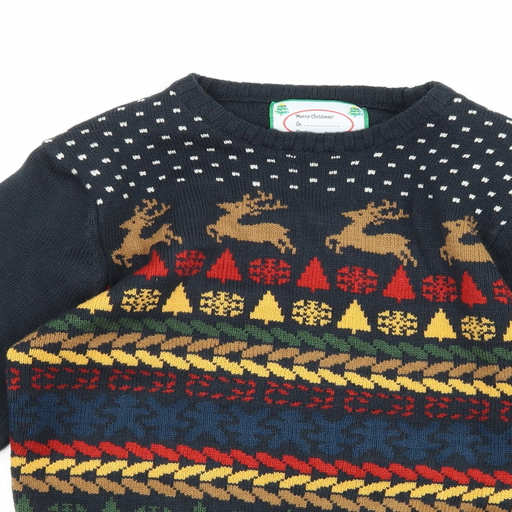 Cedar Wood State Mens Blue  Knit Pullover Jumper Size S  - Christmas