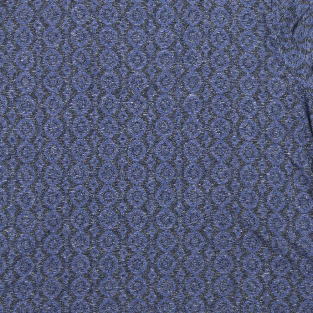 Marks and Spencer Womens Blue Geometric  Basic T-Shirt Size 22