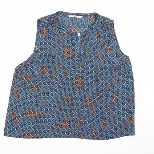 TU Womens Blue Geometric  Camisole Blouse Size 20