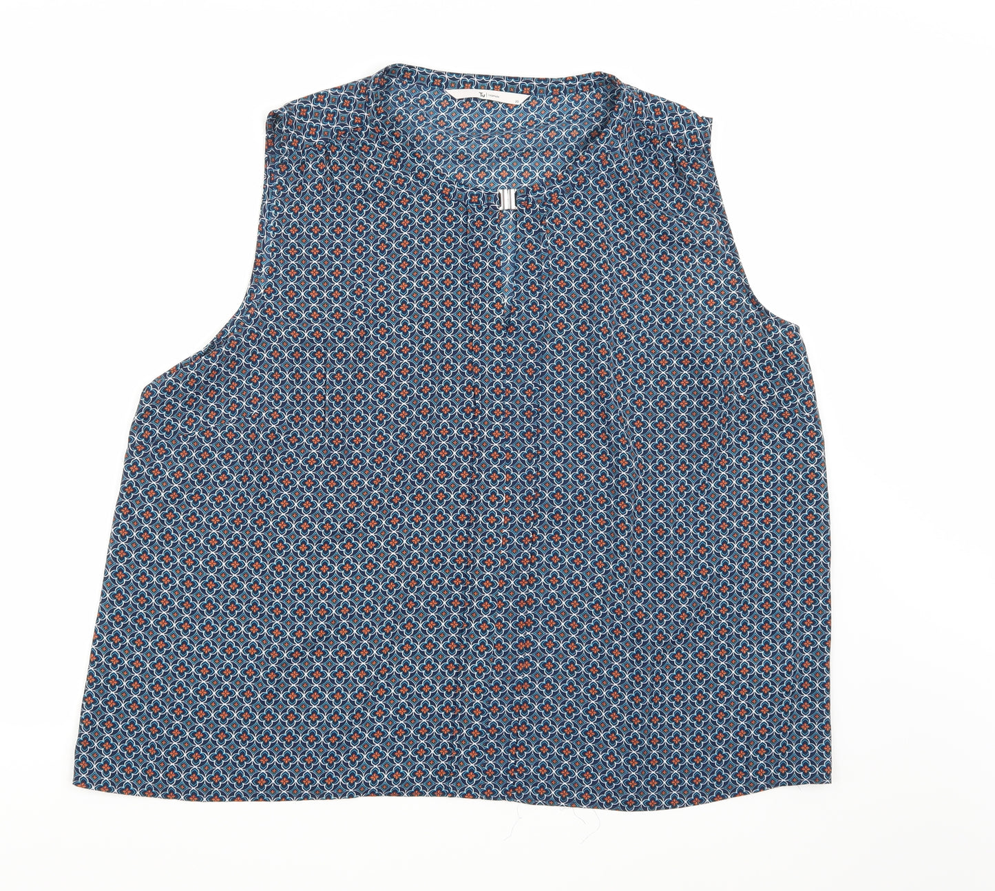 TU Womens Blue Geometric  Camisole Blouse Size 20