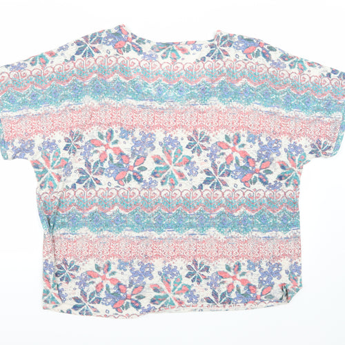 Marks and Spencer Womens Blue Floral  Basic T-Shirt Size 20