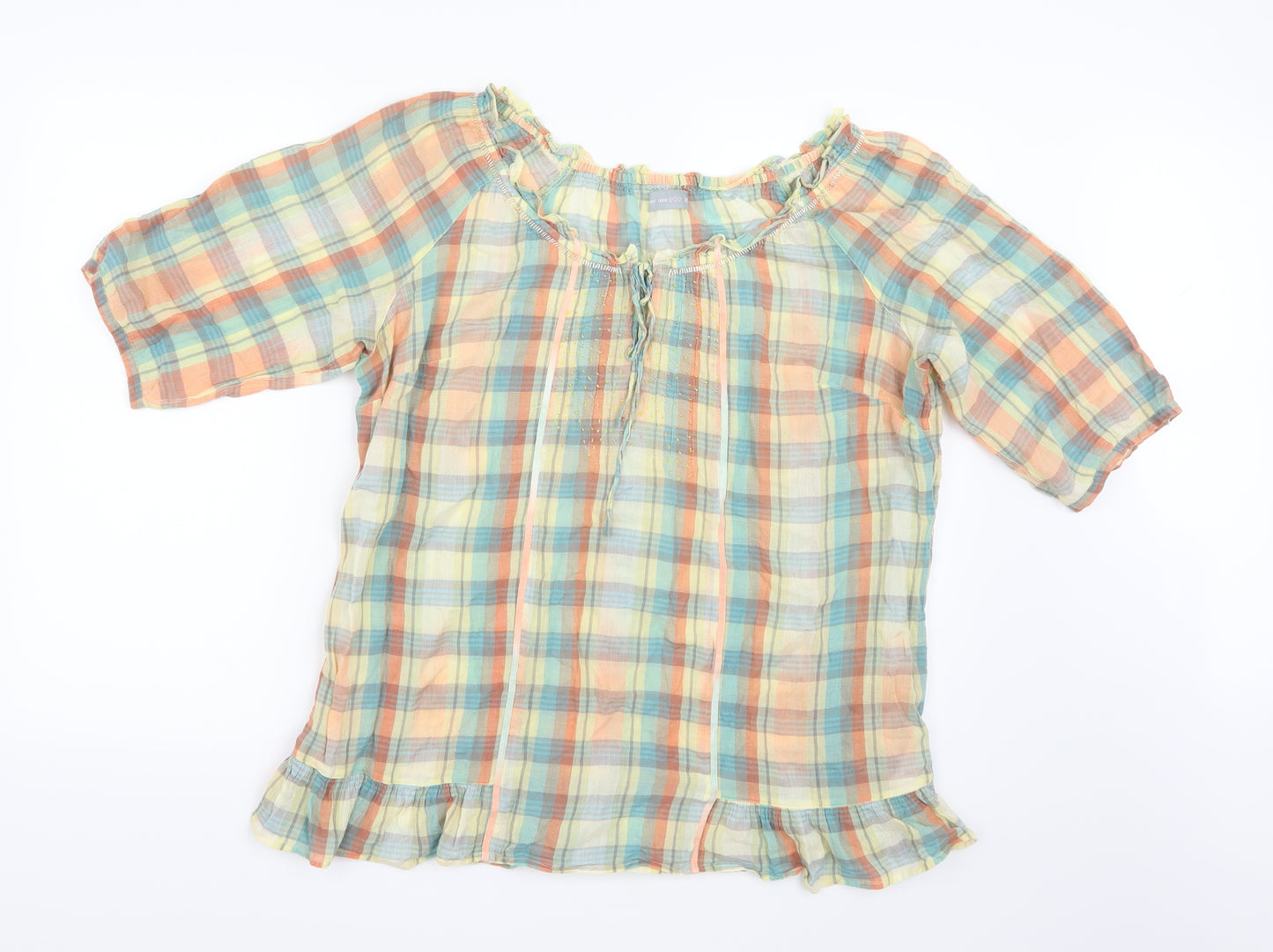 Per Una Womens Multicoloured Check  Basic Blouse Size 20