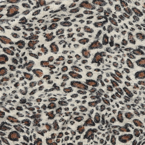 Wallis Womens Brown Animal Print Knit Pullover Jumper Size M