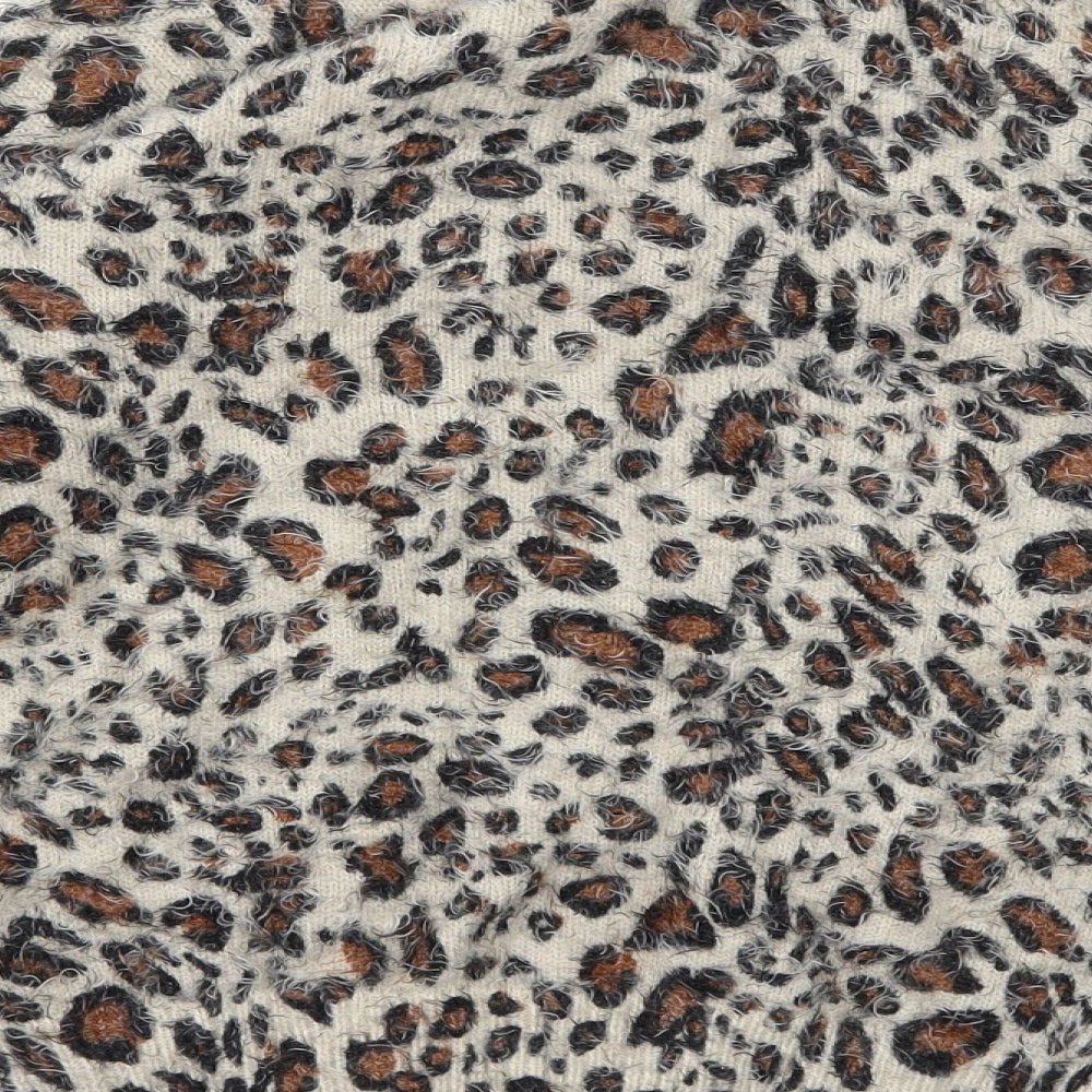 Wallis Womens Brown Animal Print Knit Pullover Jumper Size M