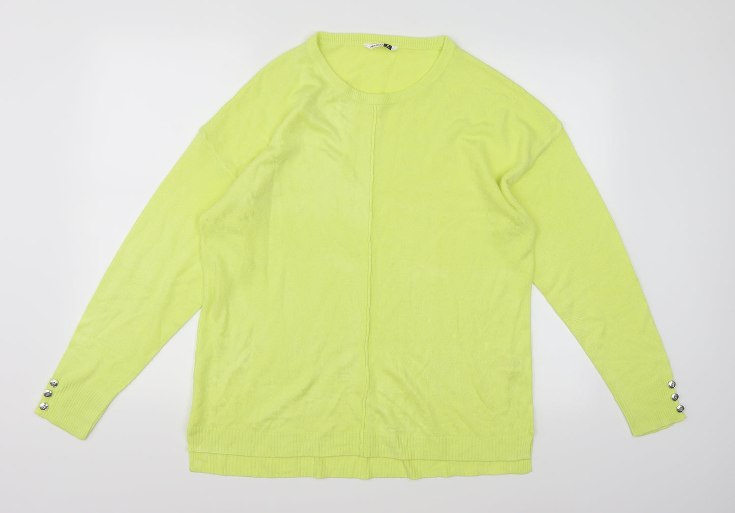 PEP&CO Womens Yellow  Knit Pullover Jumper Size 18  - neon yellow