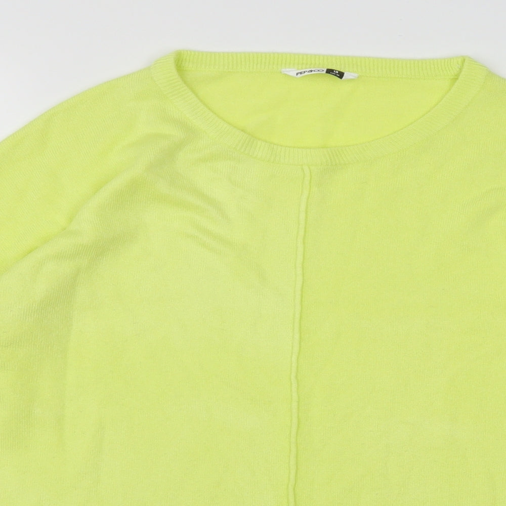 PEP&CO Womens Yellow  Knit Pullover Jumper Size 18  - neon yellow