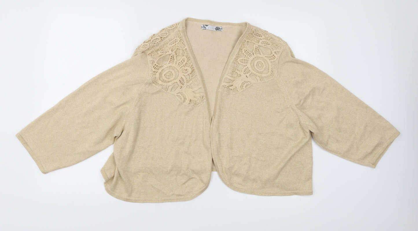Joanna Hope Womens Gold  Knit Shrug Jumper Size 28