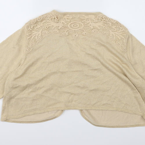 Joanna Hope Womens Gold  Knit Shrug Jumper Size 28