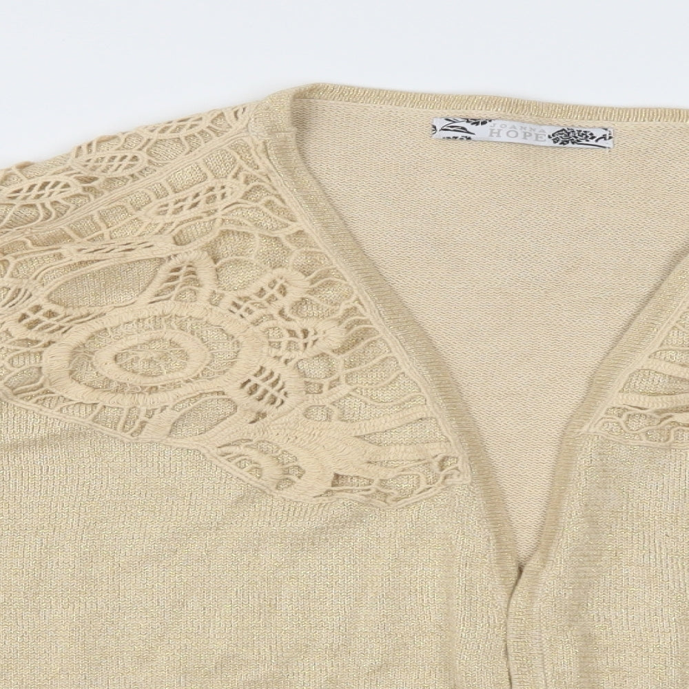 Joanna Hope Womens Gold  Knit Shrug Jumper Size 28