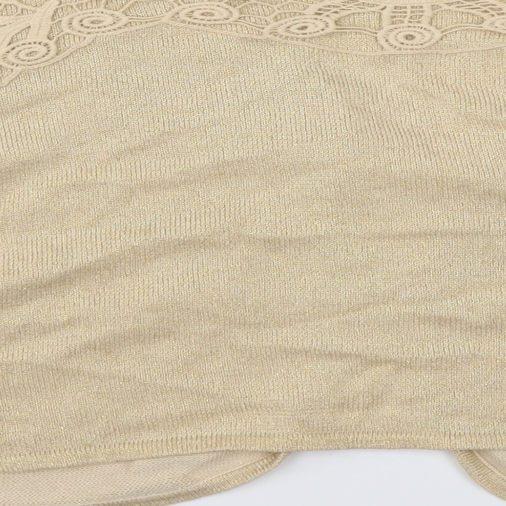 Joanna Hope Womens Gold  Knit Shrug Jumper Size 28