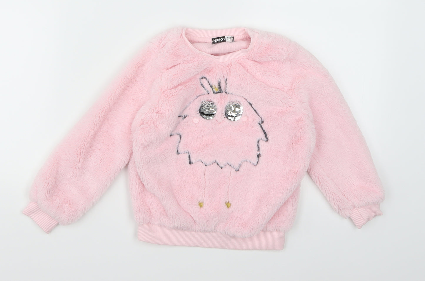 PEP&CO Girls Pink  Fleece Pullover Jumper Size 5-6 Years