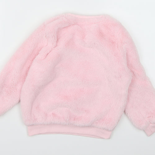 PEP&CO Girls Pink  Fleece Pullover Jumper Size 5-6 Years