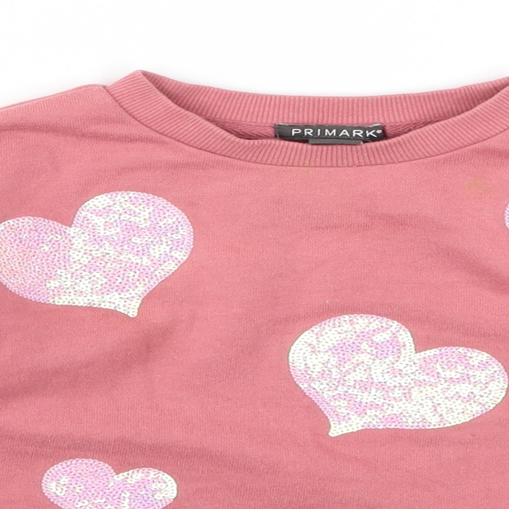 Primark Girls Pink  Jersey Pullover Sweatshirt Size 4-5 Years